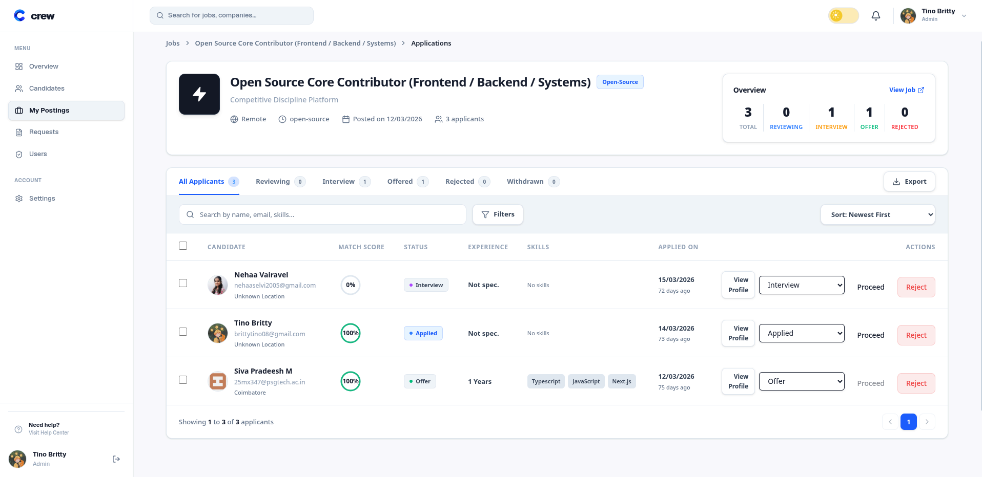 Hiring access verification